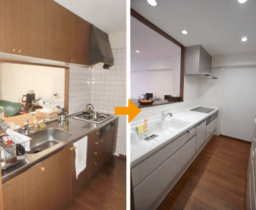 リフォーム工事の一例　システムキッチンその2