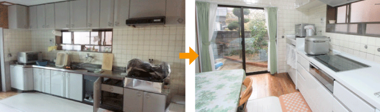 リフォーム工事の一例 システムキッチンその1